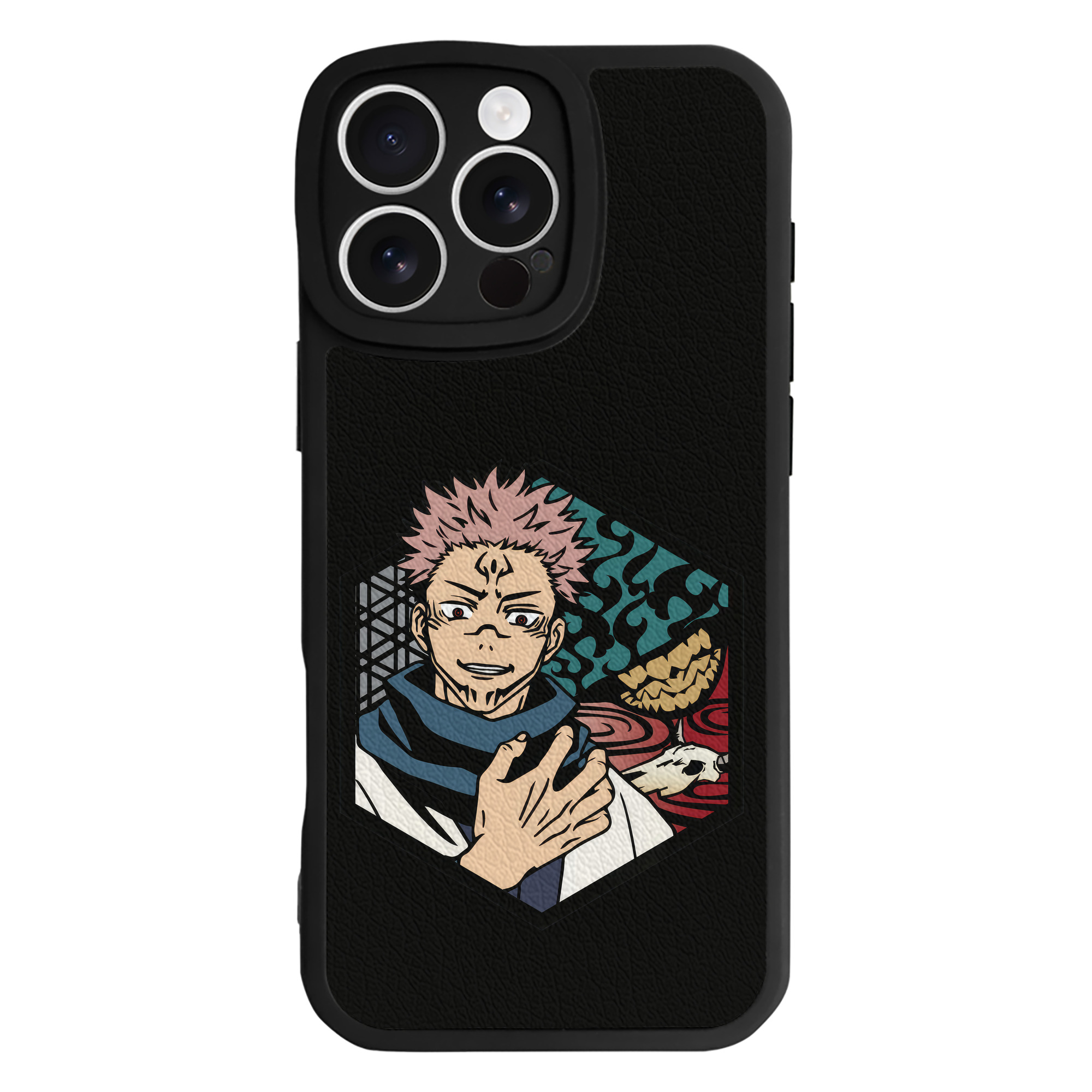 （画像用） 呪術廻戦 Jujutsu Kaisen 【iPhone 16シリーズ対応】シリコンスマホケース（レザー調） 材質：シリコン